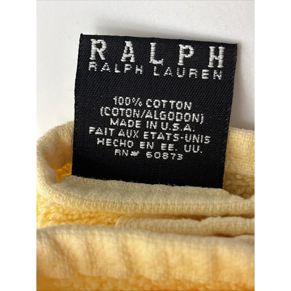 Vintage Ralph Lauren Hand Towel (2) Wash Cloth (2) Black Label Yellow